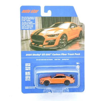 Auto Star 2020 Shelby GT-500 Carbon Fiber Track Pack Orange 1/64 Diecast Car Toy - Image 1 of 4