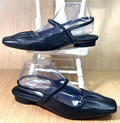 Vince Venice Cuero Negro Cordones Planos Puntera Cuadrada Para Mujer Talla 7.5 M Foto 1 de 4