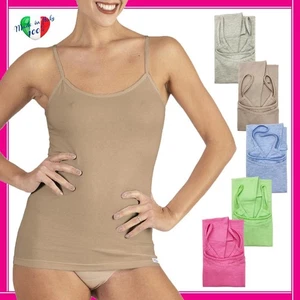 Top da Donna in Cotone Spalla Stretta Intimo Canotta Spallina Sottile Canottiera - Foto 1 di 11