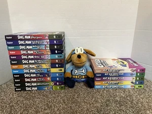 Hund Mann Bücher Serie Set 1-12 von Dav Pilkey Hardcover Katze Kind x 5 mit Bonus Stoff - Bild 1 von 4
