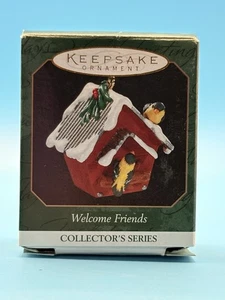 Welcome Friends`1999`Miniature-With  Yellow Goldfinches-Hallmark Ornament - Picture 1 of 9