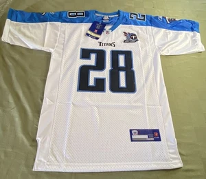 VTG Chris Johnson Reebok Tennessee Titans Jersey Size 48 M CJ2K WHITE NWT 10th - Picture 1 of 14
