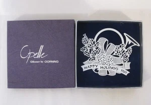 OPELLE Giftware by Corning 1989 Weihnachtsschmuck in Box - Waldhorn - Bild 1 von 2