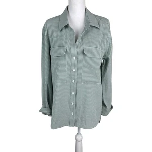 NWT Solid Citizen Equestrian Women's XL JESSICA | Green SEERSUCKER GINGHAM - Picture 1 of 9