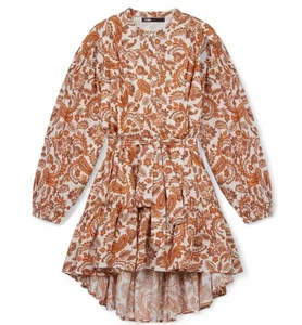 Vestido Maje Paisley Cinturón Algodón Manga Larga Talla 34/US XS - Imagen 1 de 18