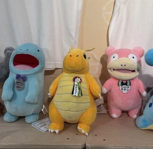 Pokemon Local Acts Fukui Slowpoke Quagsire Nuo Dragonite Plush Set - Picture 1 of 8