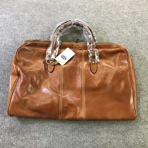 Floto Venezia Leather Duffle Bag Brown Handmade Italy Travel Carry-On Luggage - Picture 1 of 11
