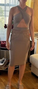 Vestido de cóctel jersey de seda estructurada Michael Costello X Revolve S - Imagen 1 de 24