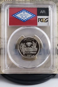 2003-S State Label - Silver Quarter - Arkansas - PCGS PR69DCAM - Nice! 4945 - Picture 1 of 6