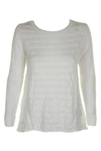 Style & Co Maglione Invernale Bianco Alta-Bassa Con Contrasto Collo A Giro XS - Foto 1 di 3