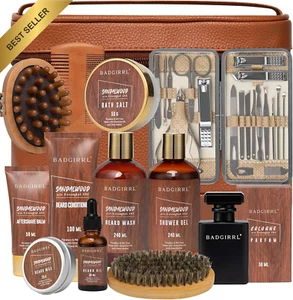Men's Sandalwood 32pc Bath & Body Beard Grooming Cologne Gift Set for Dad - Picture 1 of 12