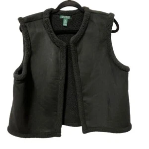 Chaleco forrado de lana negro para mujer Lauren Ralph Lauren talla XL - Imagen 1 de 10