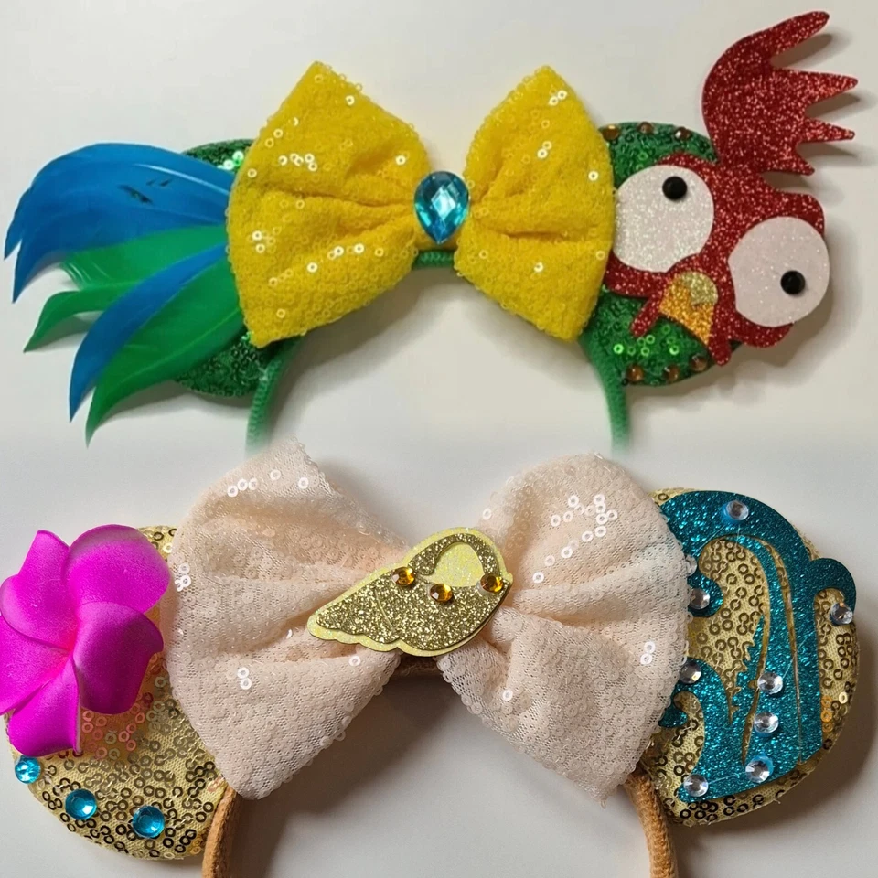 Moana and Hei hei Disney parks headband Minnie Mikey Mouse ears bow Hairband — 第 1/4 张图片