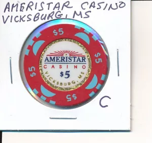 VICKSBURG MISSISSIPPI CASINO CHIP - AMERISTAR $5,00 - C - Foto 1 di 2