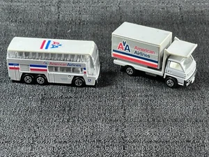 American Airlines Airport Double Decker Bus & Airplane Cargo Truck Diecast Toys - Picture 1 of 6