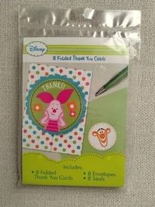 Disney 8 Folded Thank You Cards Piglet Set - Picture 1 of 6