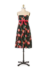 Rare! 6 Anthropologie Anna Sui Poppies "Papaver Dress"  - Picture 1 of 10