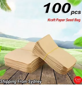100Pcs Kraft Paper Seed Packets Garden Home Storage Bags Mini Envelopes 6x11cm - Picture 1 of 10
