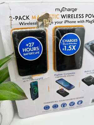 Paquete de 2 PowerBank inalámbrico magnético myCharge 5000 mAh - Caja abierta Foto 1 de 3