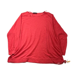 INC Drawstring Sweater Womens 3X Plus Polished Coral Pullover Boat Neck Color: - Picture 1 of 7