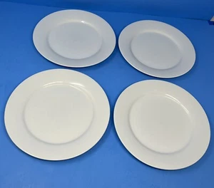 Crate & Barrel Aspen Set of 4 Salad Plates White Rimmed 8 3/8" - Picture 1 of 5