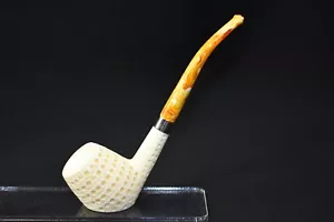 Deluxe  CUTTY Pipe BLOCK MEERSCHAUM-NEW-HAND CARVED W Case#737 - Picture 1 of 11