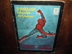 VINTAGE SPIDER-MAN RARE FANTASTIC FOUR STICKER ALBUM PORTUGAL COMPLETE VF 1979 - Picture 1 of 24