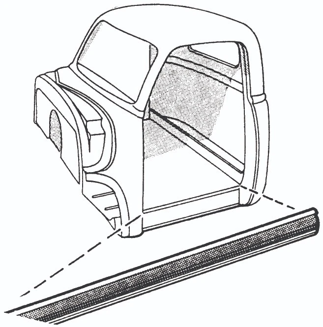1950 1951 1952 1953 1954 1955 1st CHEVY GMC TRUCK LOWER CAB SEALS PAIR 50-20520 - Image 1 of 1