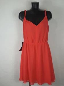 NUOVO Bebe Chiffon Abito Donna Spalla Intrecciato Fluido Vita Impero Tg L - Foto 1 di 10
