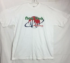 Camiseta New York Millennium Nueva de Lote Antiguo 1999 Torres Gemelas Blanca Grande XL NUEVA #20G - Imagen 1 de 6