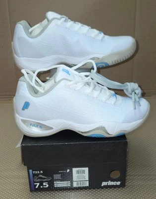 NEW Prince T22.5 Women's Tennis/Pickleball Shoes, Size 7.5, White/Blue, w/Box - Image 1 of 4