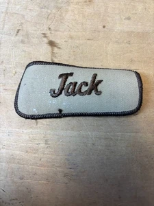 Vtg 70s JACK Sew On Embroidered Clothing Jacket Uniform Name Patch BROWN - Picture 1 of 3