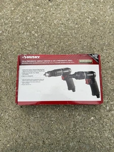 Husky 1/4” Pneumatic Air Impact Driver & 3/8” Drill Set, 75 Lbs Torque, NEW - Picture 1 of 4