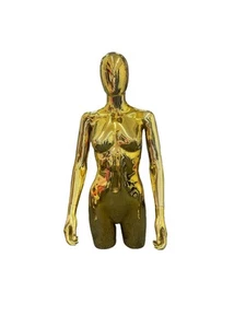 Female Gold and White Mannequin to Display on Table/counter Clothings uk stock - Picture 1 of 5