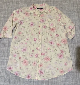 Camisa de Noche LAUREN RALPH LAUREN Floral Abotonada Talla L CottageCore Mezcla de Algodón - Imagen 1 de 15