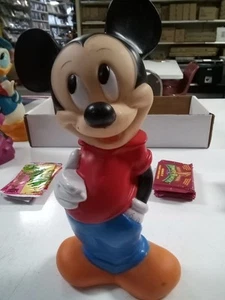 Vintage Mickey Mouse Figure 11 1/2" Piggy Bank By Illco (No stopper) - Picture 1 of 3