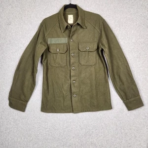 Vintage US Army OG-108 Wool Field Shirt Mens Small Olive Green Military 80s USA - Picture 1 of 10