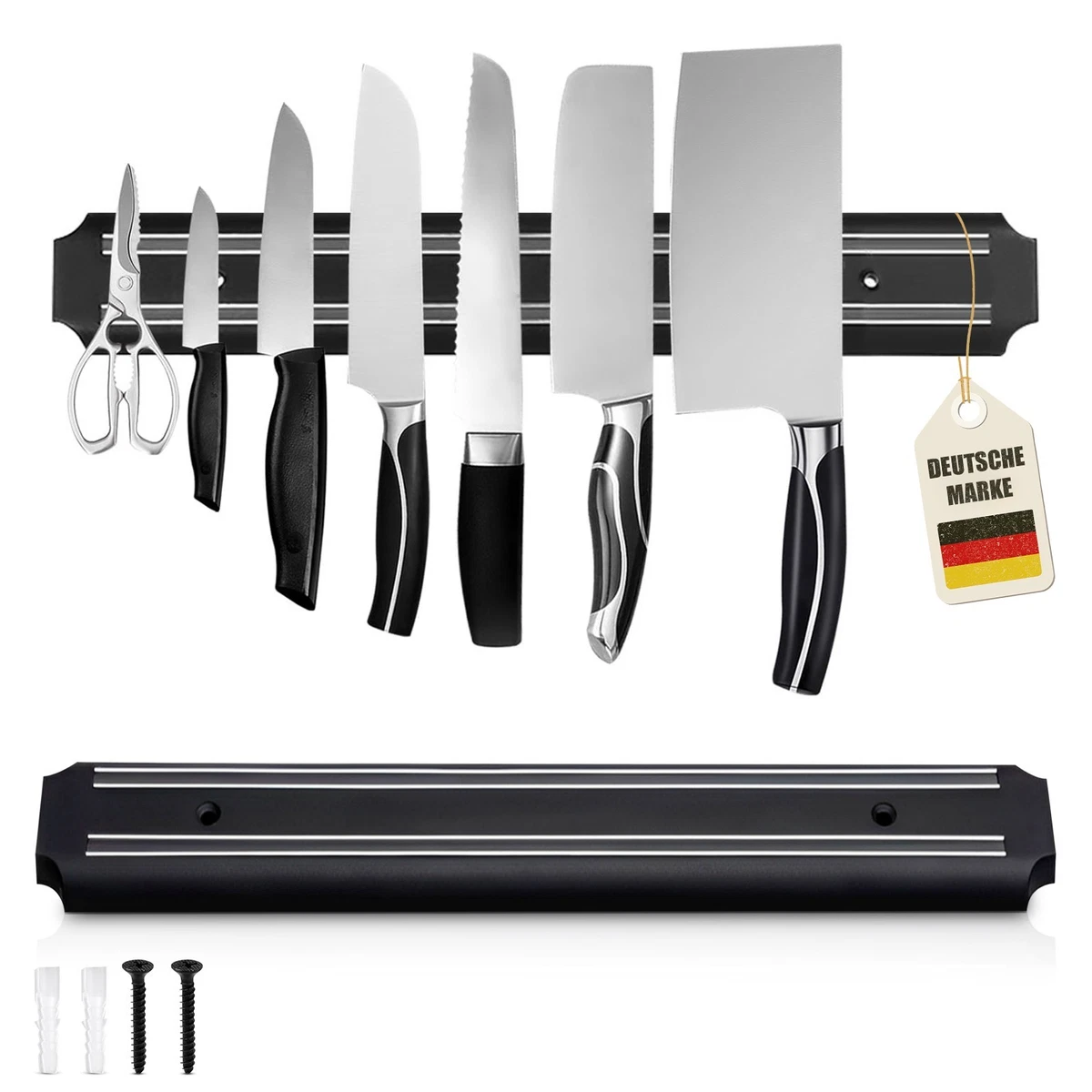 Pampavanna Magnetischer Messerhalter – 40,6 Cm, 304 Edelstahl, 3-in-1 Montage (Schrauben, Kühlschrank, Klebeband)