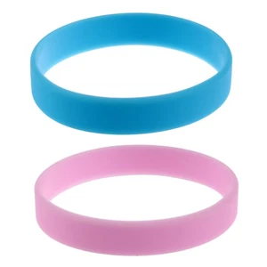 2 Pcs Fashion Silicone Rubber Elasticity Wristband Wrist Band Cuff Bracelet1493 - Picture 1 of 9