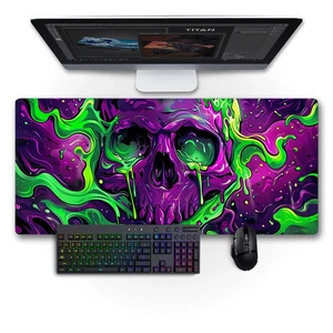 Neon Necrosis XL Desk Mat - Cyberpunk Gaming Mouse Pad - Titan Desk Mats - Picture 1 of 9