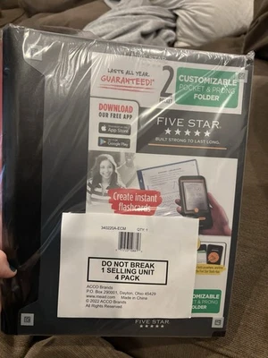 Mead Five Star 2 Pocket 3 Prong Plastic Folder QTY 4 Colorful Portfolio - Image 1 of 3