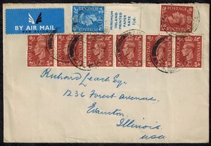 Großbritannien 1952 Luftpostbrief mit SG 504da & 506 & Brief - Bild 1 von 2