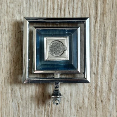 OEM 1978-1981 Chrysler Newport Hood Ornament Emblem Square Blue C Oval Base - Image 1 of 4