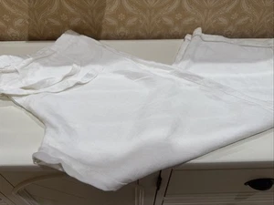 Pottery Barn Women’s Size 22W White Linen Drawstring Wide Leg Pants - Picture 1 of 7