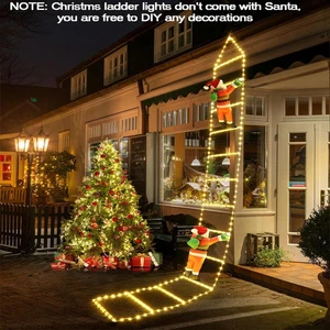  Escalada Santa Luz LED Escalera para Decoración Festiva de Navidad Interior Exterior - Imagen 1 de 28