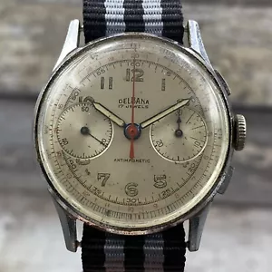 Vintage Delbana Antimagnetic Chronograph Watch 17 Jewels 48 Landeron Swiss - Picture 1 of 6