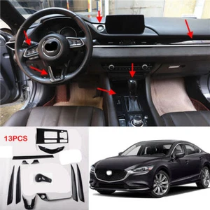 For Mazda 6 2018-2021 ABS Carbon Interior Full set Accessories Kit Trim 13PCS - Picture 1 of 8
