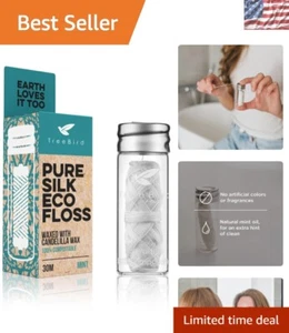 100 % kompostierbare Zahnseide | umweltbewusst Minzgeschmack, 33 Yard Seidenspule - Bild 1 von 9