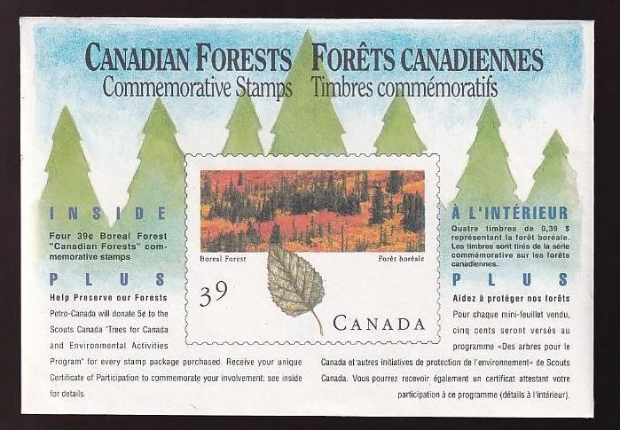 Canada 1990 Boreal Forest pane in Petro-Canada Sponsorship envelope, sc#1286b - Image 1 of 1