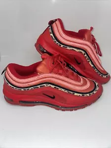 Nike Air Max 97 Leopard Pack University Red Black AQ0655 600 Womens US Size 11 - Picture 1 of 12